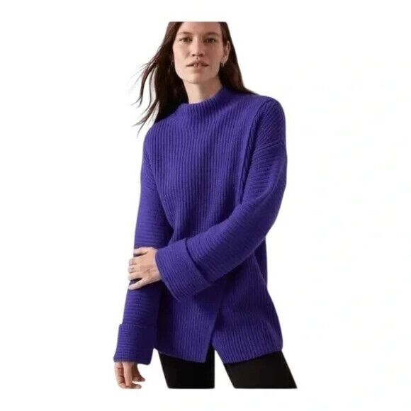 Athleta Oversized Azalea Sweater Noble Blue Oversized Small NWOT - Picture 1 of 11